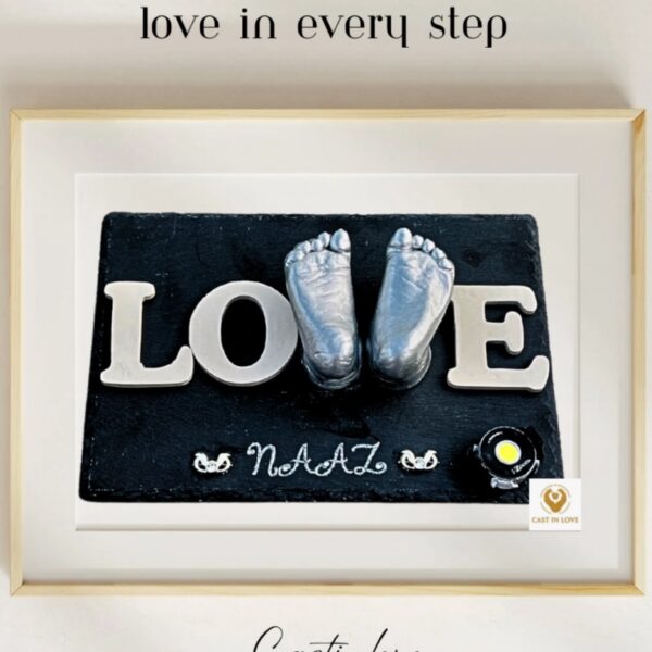 Personalized Baby Foot Casting Frame | LOVE Newborn Keepsake Gift